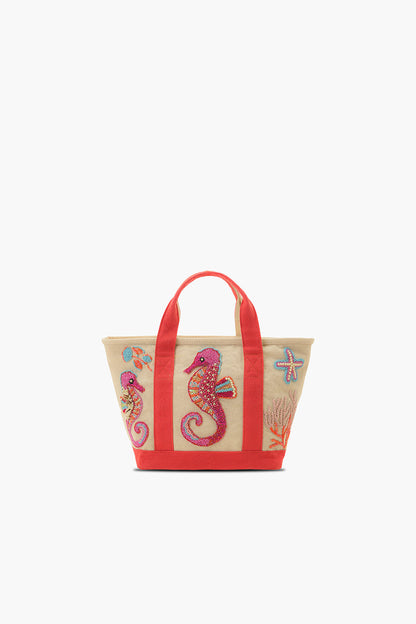 Coral Seahorse Small Tote