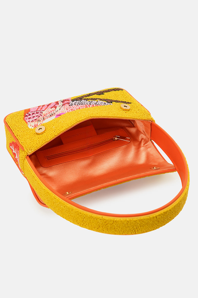 Tropical Toucan Handcrafted Beaded Shoulder Bag