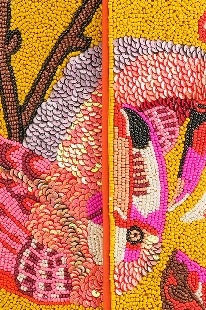 Tropical Toucan Handcrafted Beaded Shoulder Bag