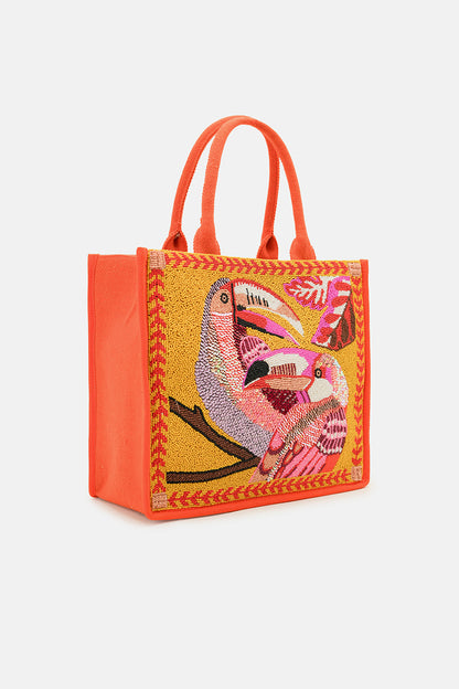 Tropical Toucan Handcrafted Book Tote