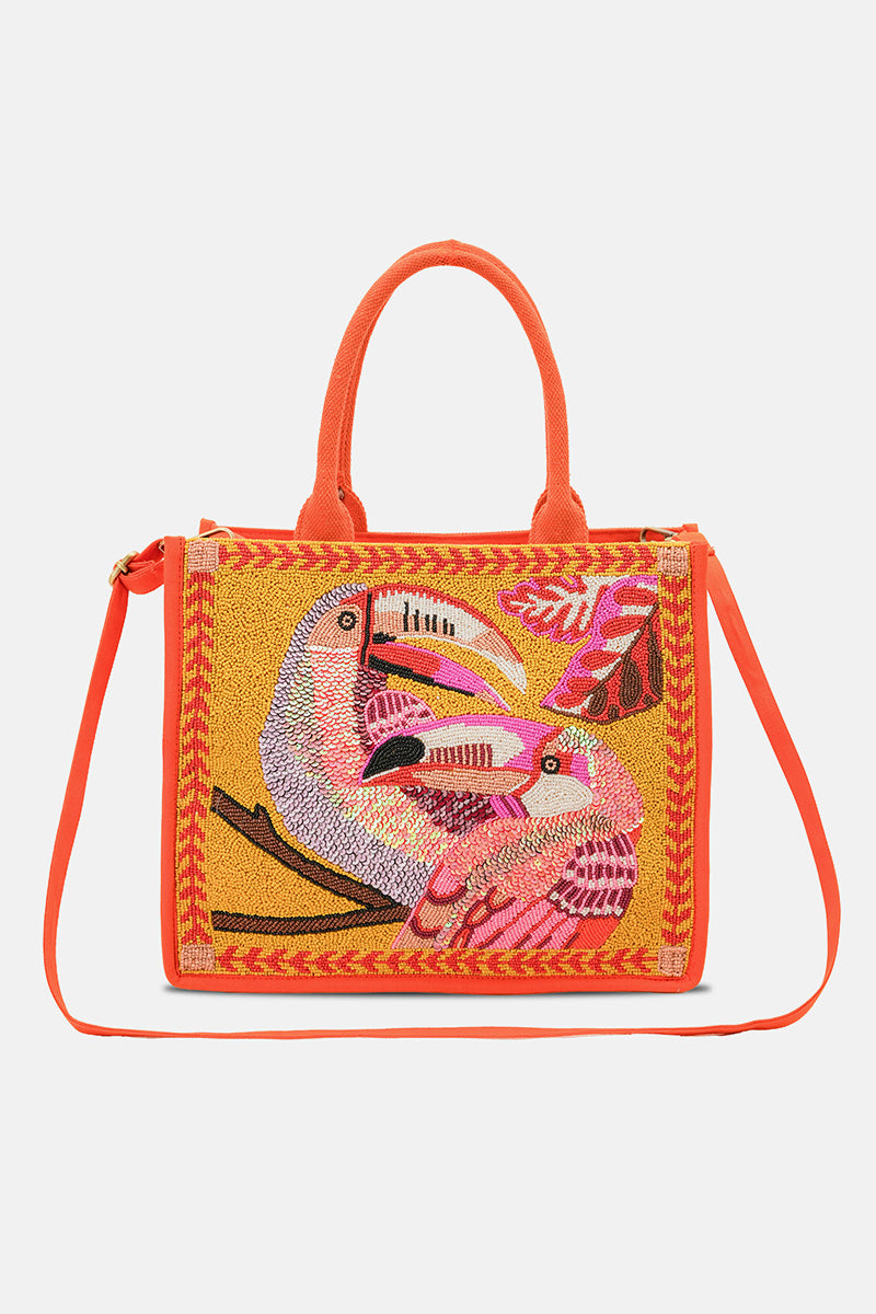 Tropical Toucan Handcrafted Book Tote