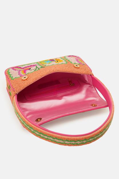 Paradise Found Birds Beaded Luxury Beaded Shoulder Bag