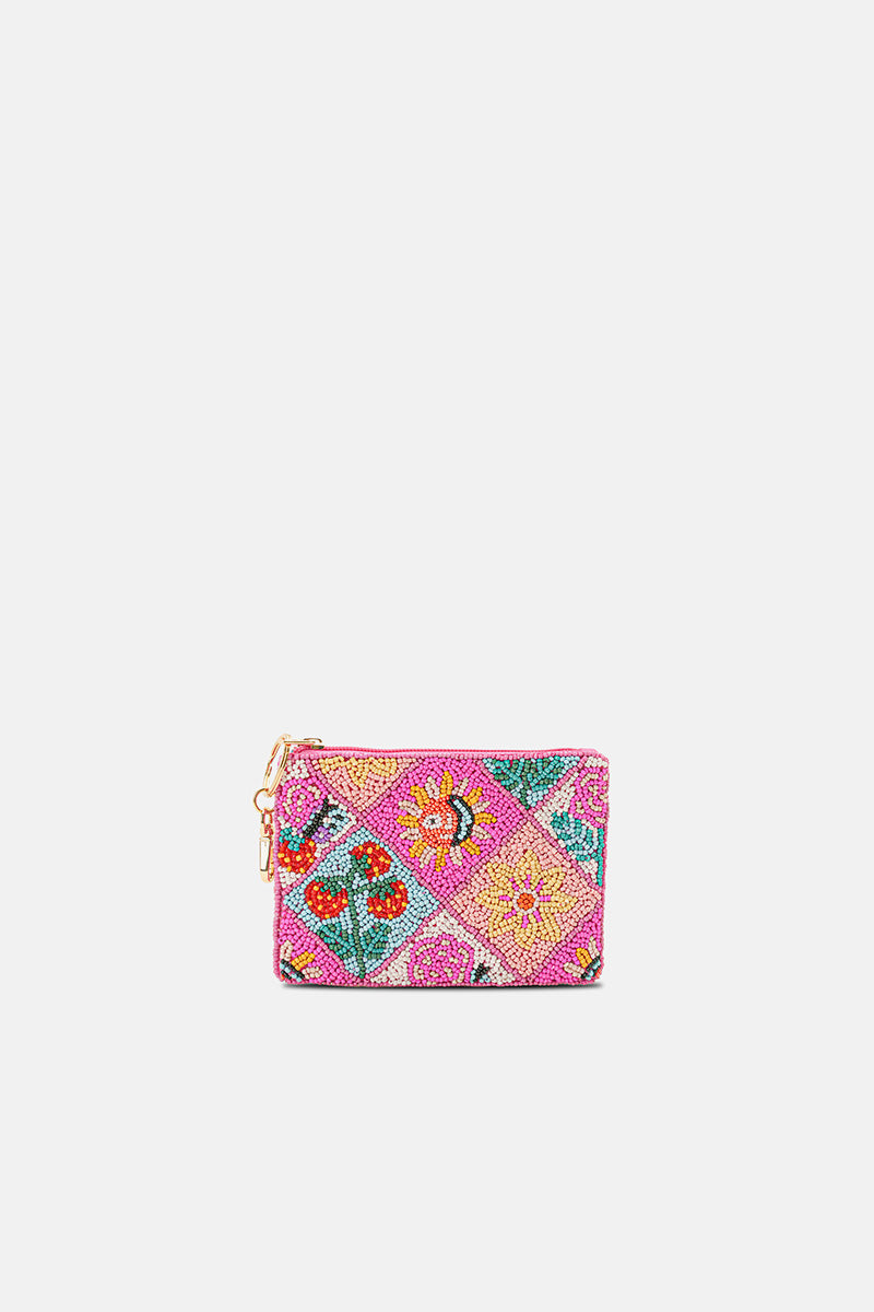 Midnight Galaxy Celestial Beaded Coin Pouch