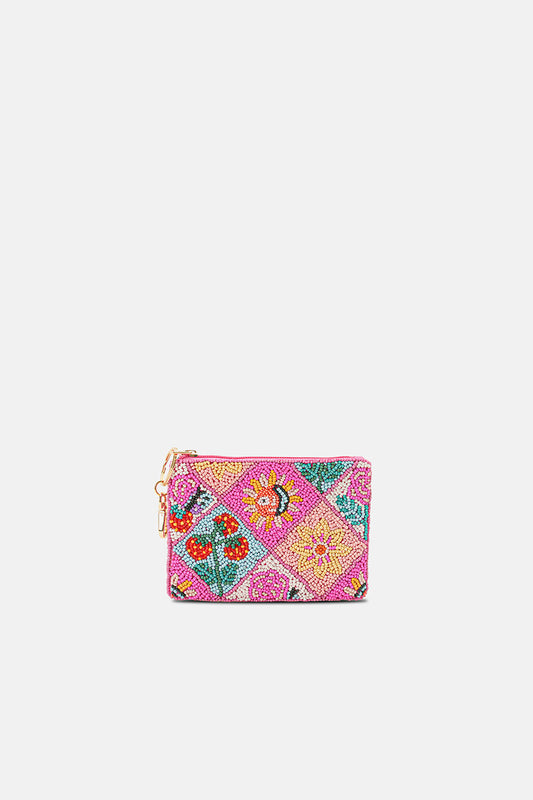 Midnight Galaxy Celestial Beaded Coin Pouch