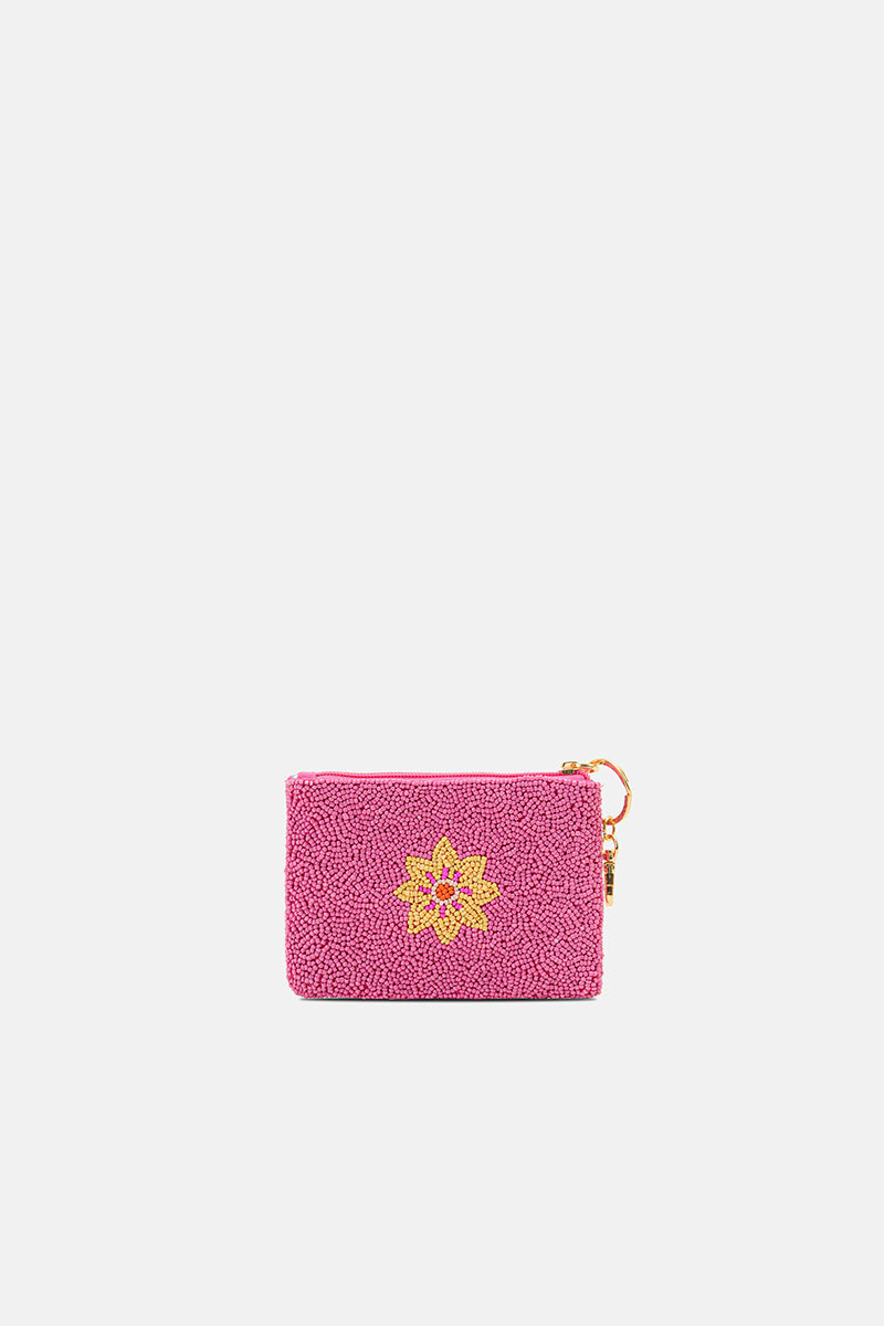 Midnight Galaxy Celestial Beaded Coin Pouch