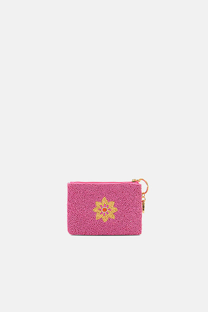 Midnight Galaxy Celestial Beaded Coin Pouch