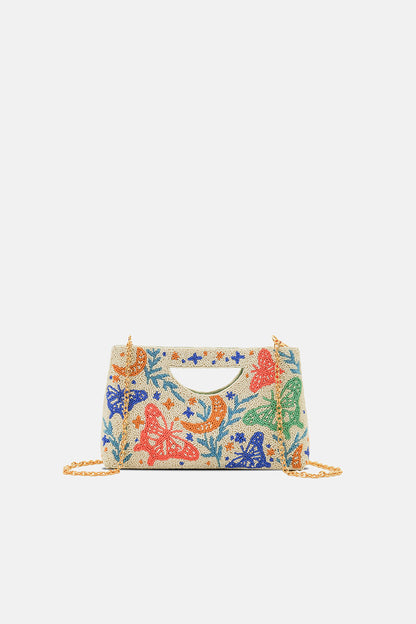 Mariposa Monarch Butterfly Beaded Handheld Clutch
