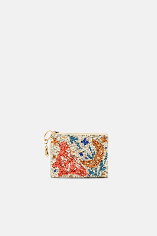Mariposa Monarch Butterfly Beaded Coin-Pouch