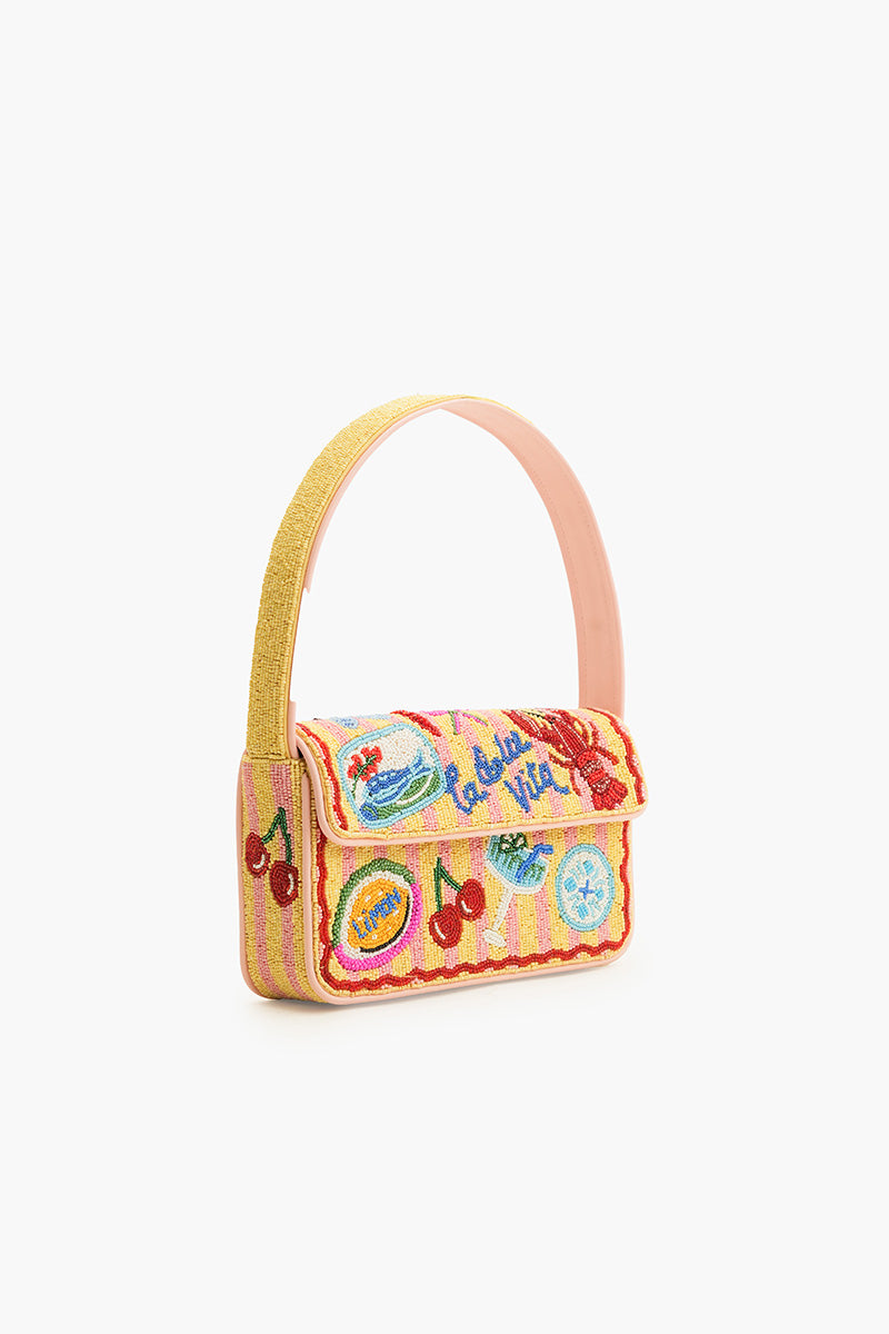 Riviera Chic "La Dolce Vita" Beaded Shoulder Bag