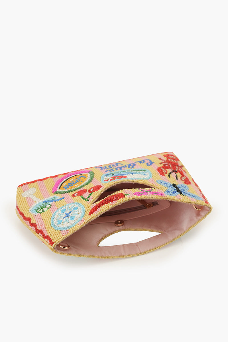 Riviera Chic "La Dolce Vita" Beaded Handheld Clutch