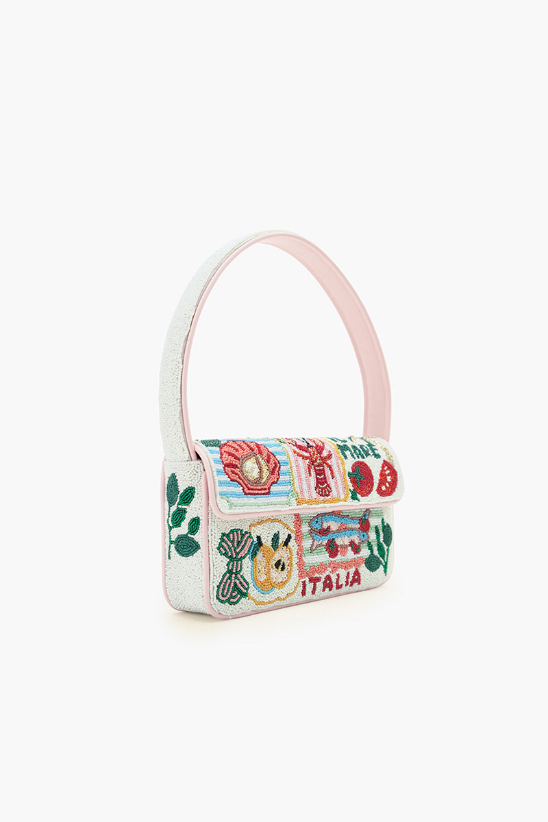 Postcard From Italy Destination Beaded Shoulder Bag