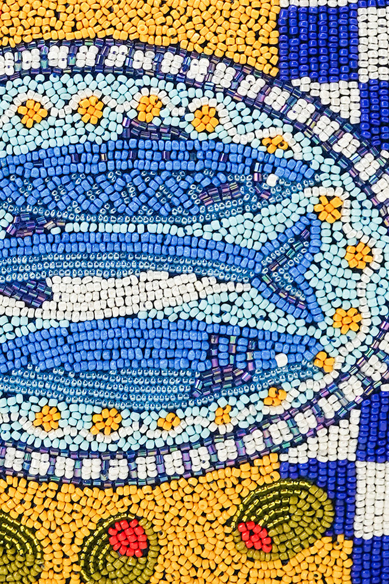 Mediterranean Sardine Hand-Beaded Mini Tote