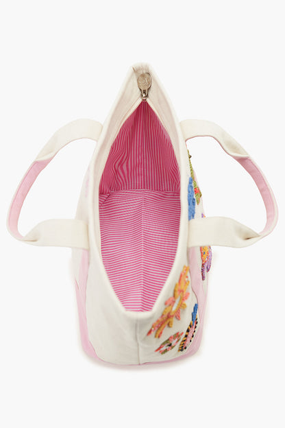 Whimsical Butterfly Beaded Small Boat Tote