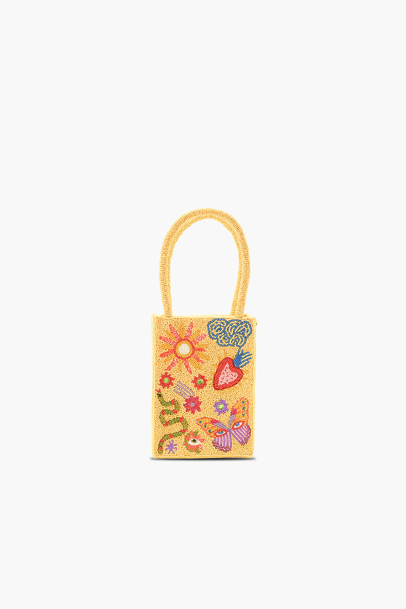 Whimsical Butterfly Beaded North South Tote