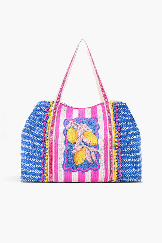 Limoncello Dream Hand-Beaded Oversized Tote