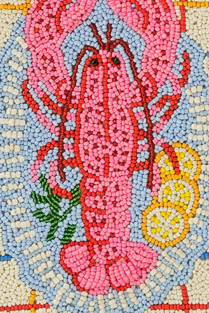 New England Lobster Beaded North South Tote