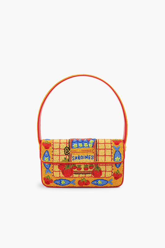 Deep Sea Sardine Beaded Coastal Shoulder Bag