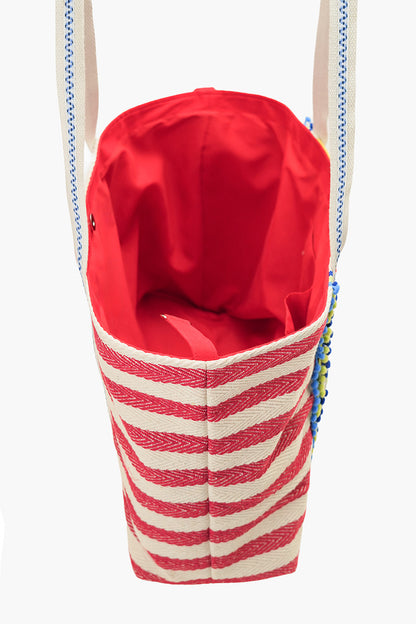 Deep Sea Sardine Beaded Coastal Oversized Tote