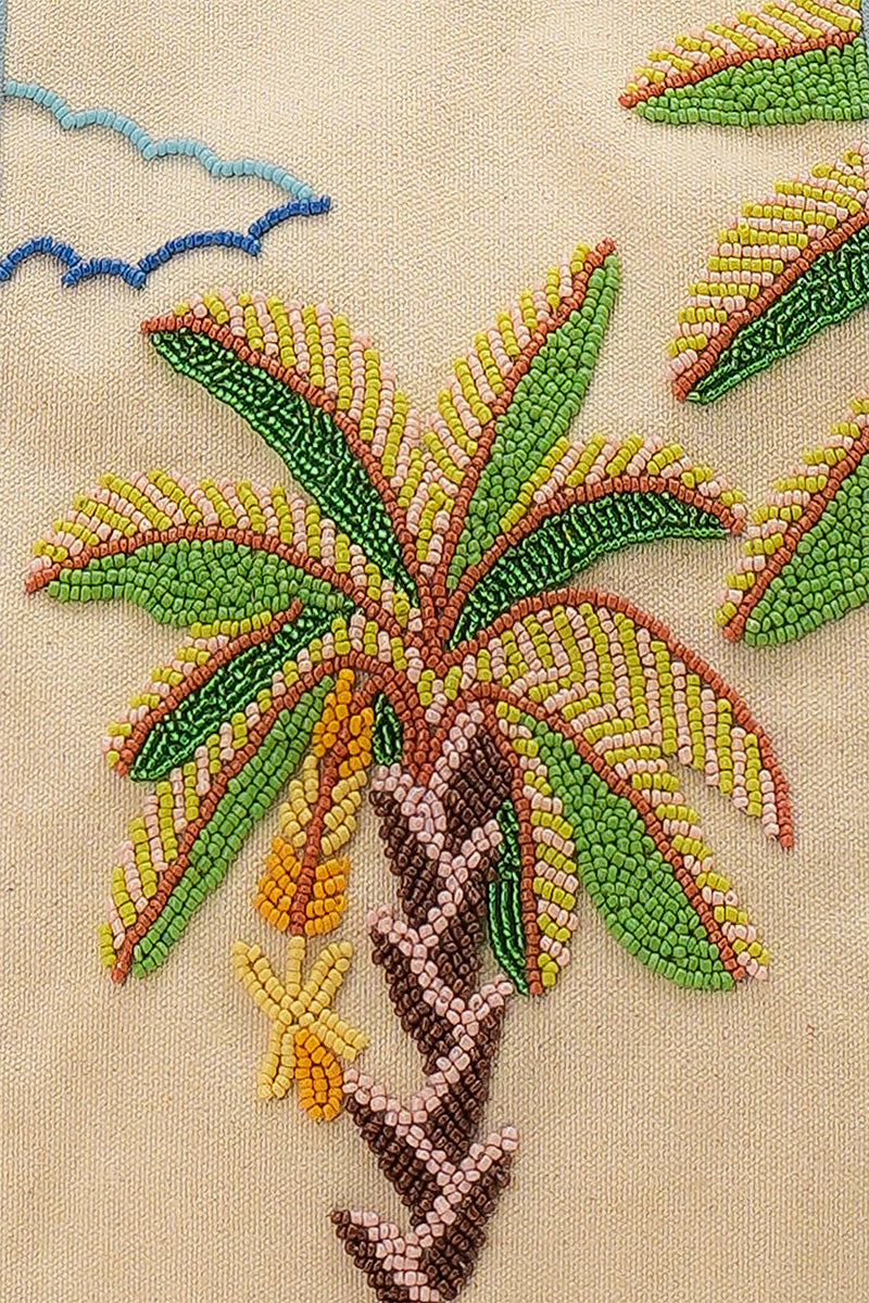 Paradise Palm Bird Handcrafted Boat Tote