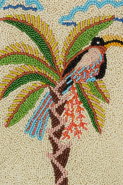 Paradise Palm Bird Handcrafted North South Tote