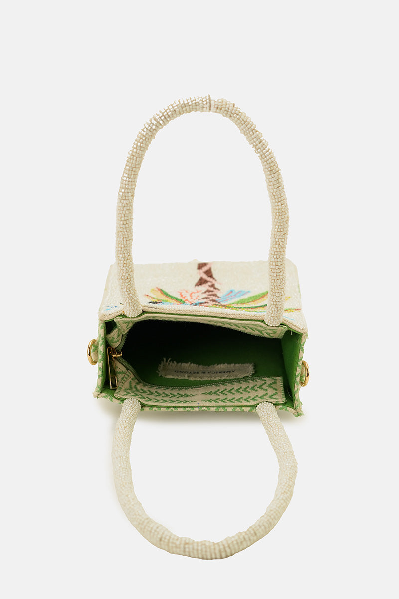 Paradise Palm Bird Handcrafted North South Tote