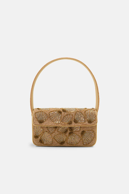 Shimmering Gold Shell Artisan Shoulder Bag