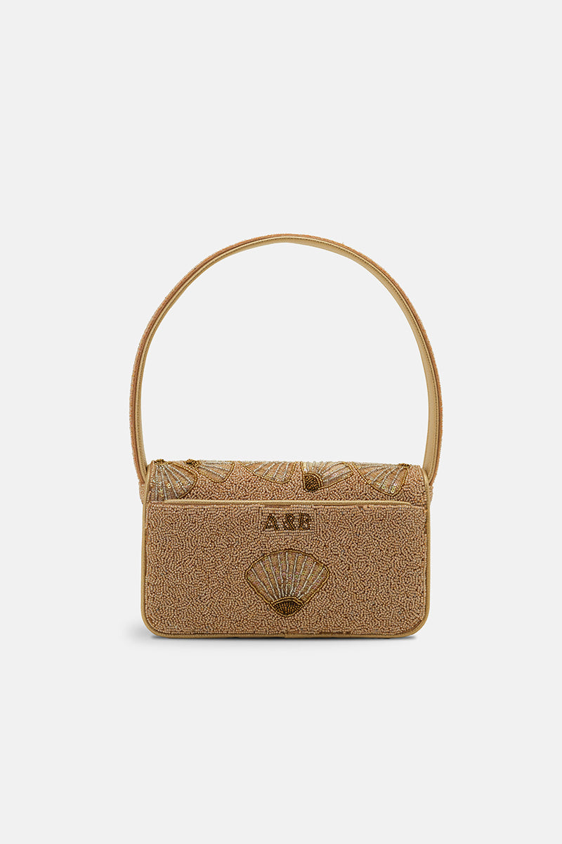 Shimmering Gold Shell Artisan Shoulder Bag