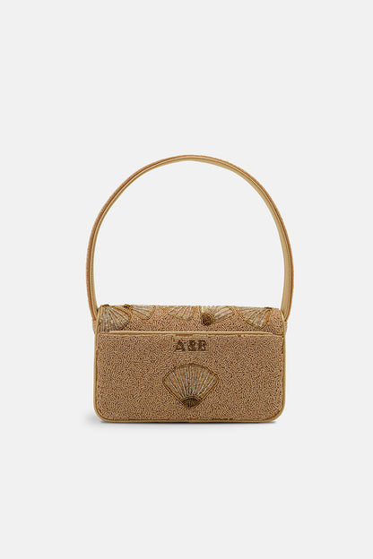 Shimmering Gold Shell Artisan Shoulder Bag