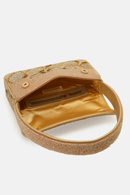 Shimmering Gold Shell Artisan Shoulder Bag