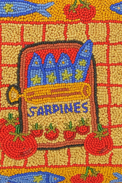 Deep Sea Sardine Beaded Wristlet Clutch