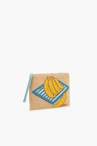 Tropical Harvest Banana Beaded Wristlet Clutch