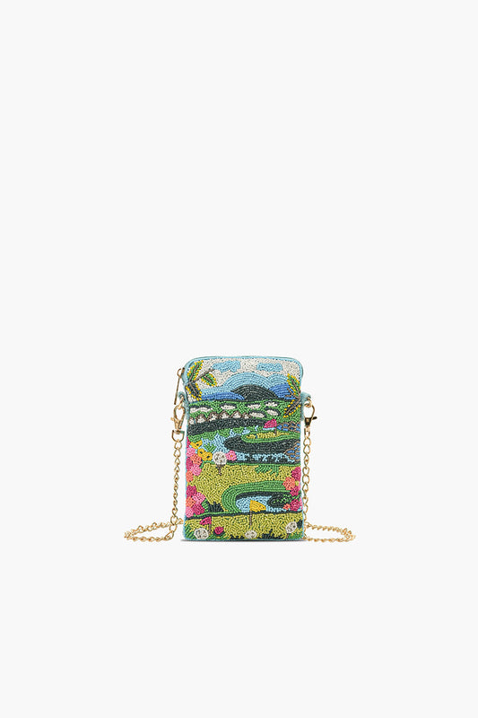 Hand-Beaded Landscape Crossbody Bag