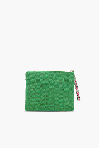 Pickleball Party Fully Hand-Beaded Top Zip Clutch