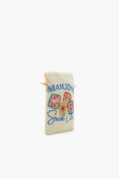 Mahjong Street Fully Hand-Beaded Crossbody Bag