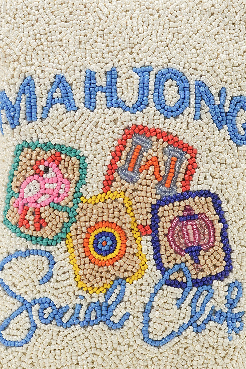 Mahjong Street Fully Hand-Beaded Crossbody Bag