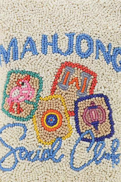 Mahjong Street Fully Hand-Beaded Crossbody Bag