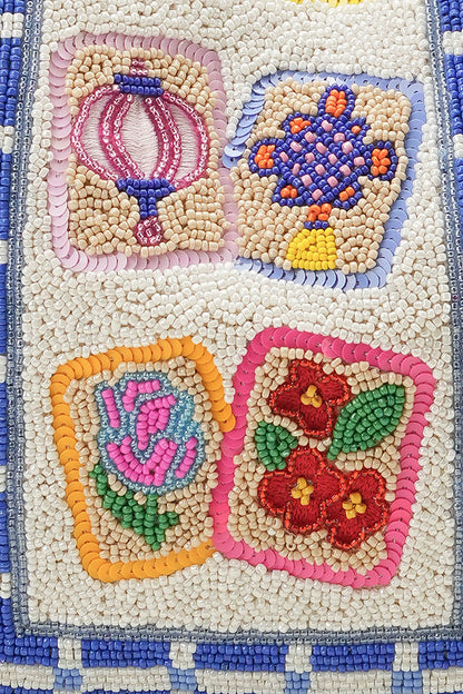 Mahjong Market Fully Hand-Beaded Large Tote