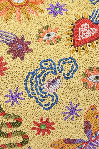 Whimsical Butterfly Beaded Oversized Tote