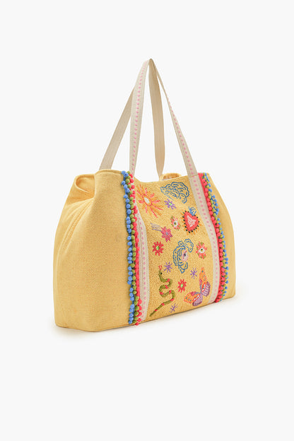 Whimsical Butterfly Beaded Oversized Tote