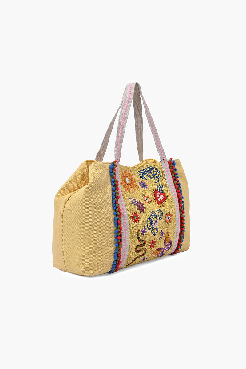 Whimsical Butterfly Beaded Oversized Tote