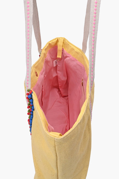 Whimsical Butterfly Beaded Oversized Tote