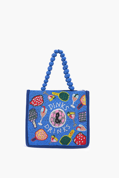 Dinks & Drinks Fully Hand-Beaded Large Statement Tote