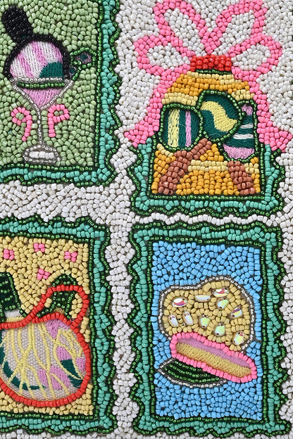 Pickleball Petite Hand-Beaded Small Tote