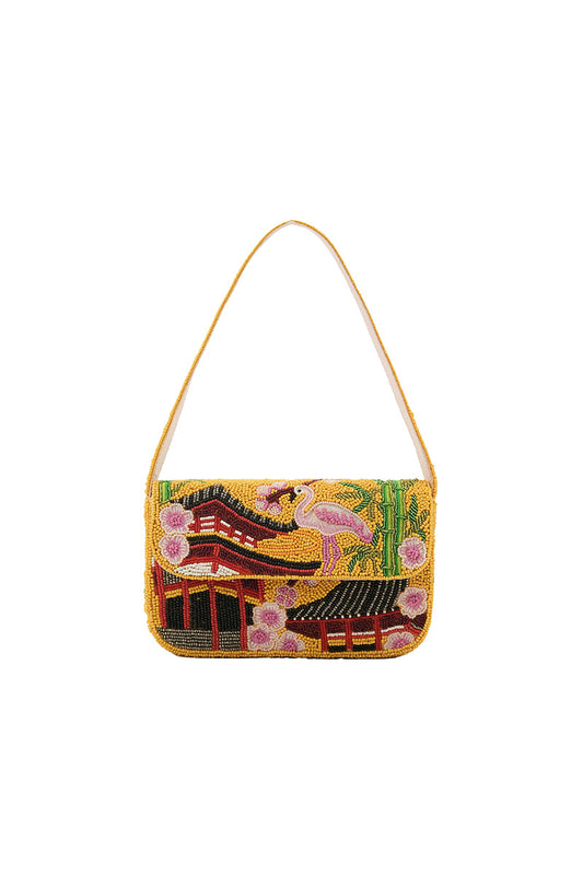 Mahjong Allure Fully Hand-Beaded Shoulder Bag
