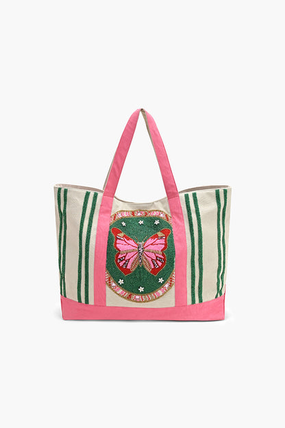 Flutter Stripe Carryall Boat Tote