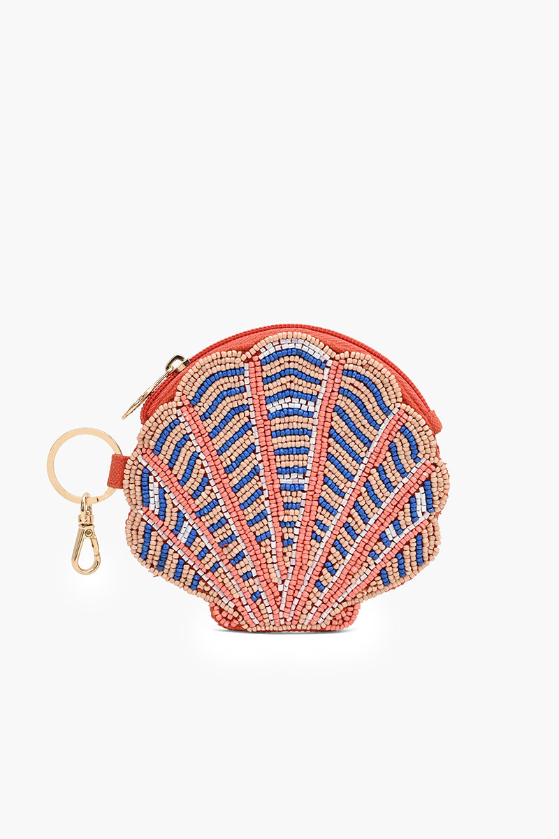 Coral Coast Shell Beaded coin Pouch