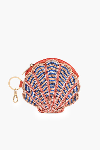 Coral Coast Shell Beaded coin Pouch