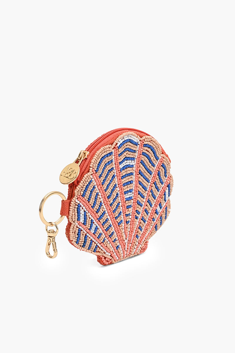 Coral Coast Shell Beaded coin Pouch