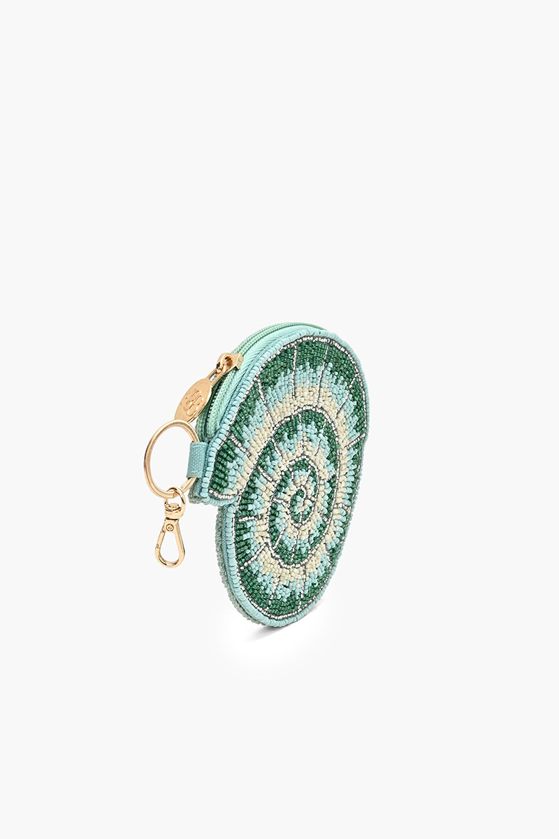 Nautilus Spiral Beaded Coin Pouch