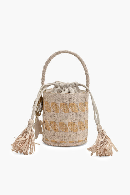 The Shoreline Shell Raffia Bucket Bag